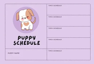 5 month old puppy schedule printable