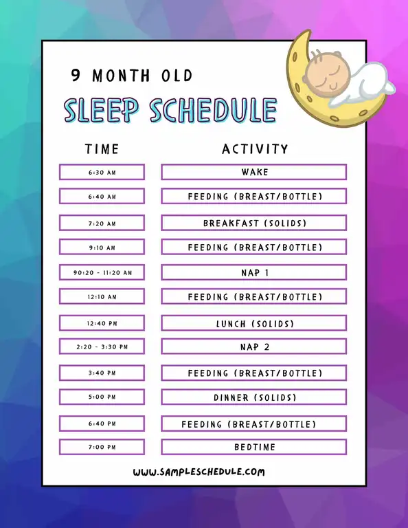9 month old sleep schedule template