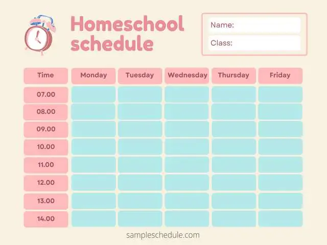 Homeschool Schedule PDF Template