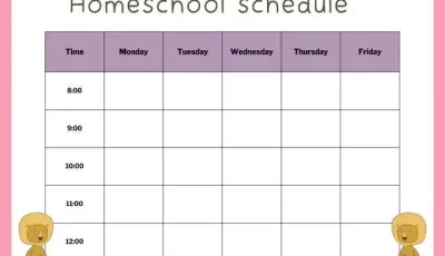 Printable Homeschool Schedule Template