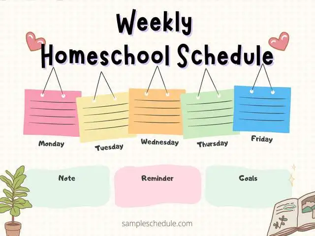 Weekly Homeschool Schedule Template 02
