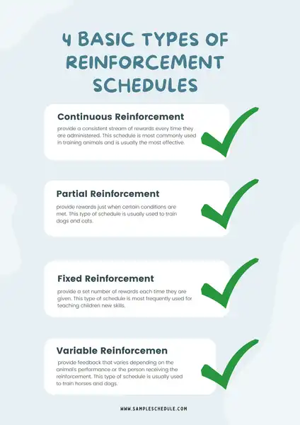 4 basic types of reinforcement schedules