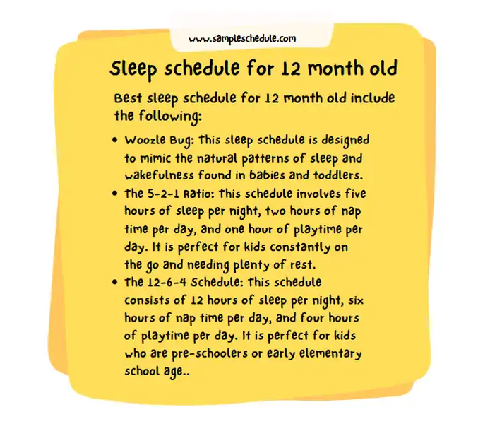 Best Sleep Schedule for 12 Month Old