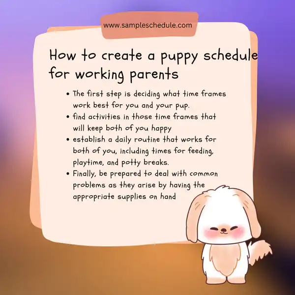 How to create a puppy schedule for working parents