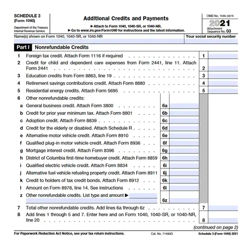 Schedule 3 Tax Form