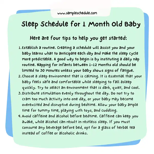 Tips for Getting a Perfect Sleep Schedule for 1 Month Old Baby