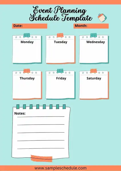 7+ Free Customizable Event Planning Schedule Template - sample schedule