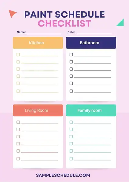 paint schedule checklist