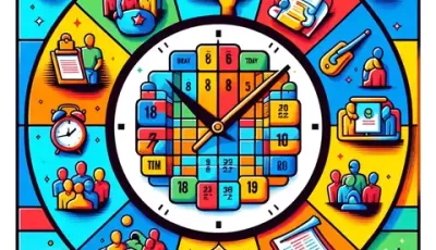 A colorful calendar showing a 8 Hour Shift Schedule For 7 Days A Week, symbolizing an organized 7 day work schedule
